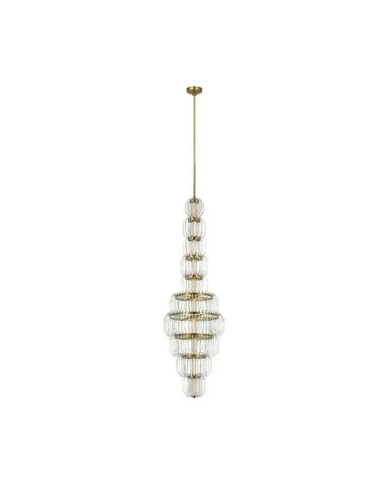 Killarney 19" Layered Entry Chandelier Brass
