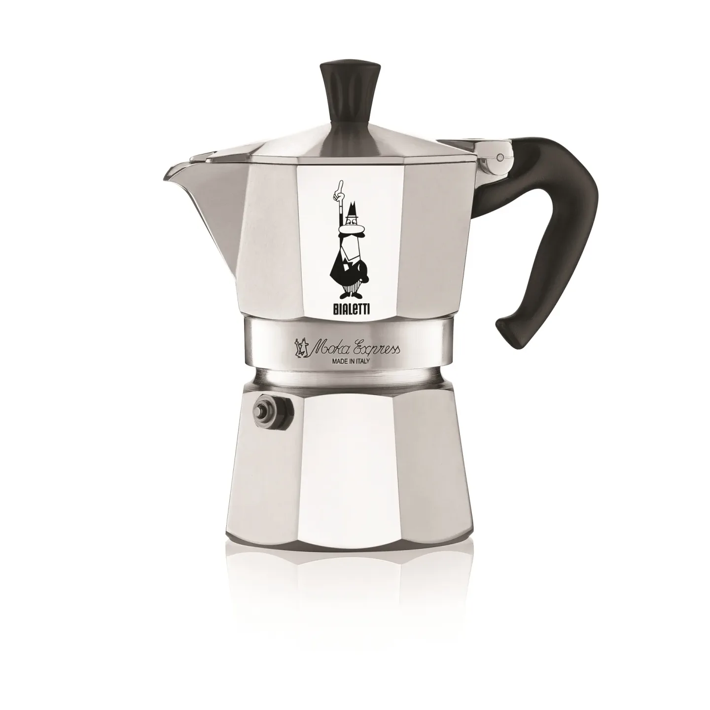 Bialetti Moka Kaffeemaschine 3 Tassen Silber