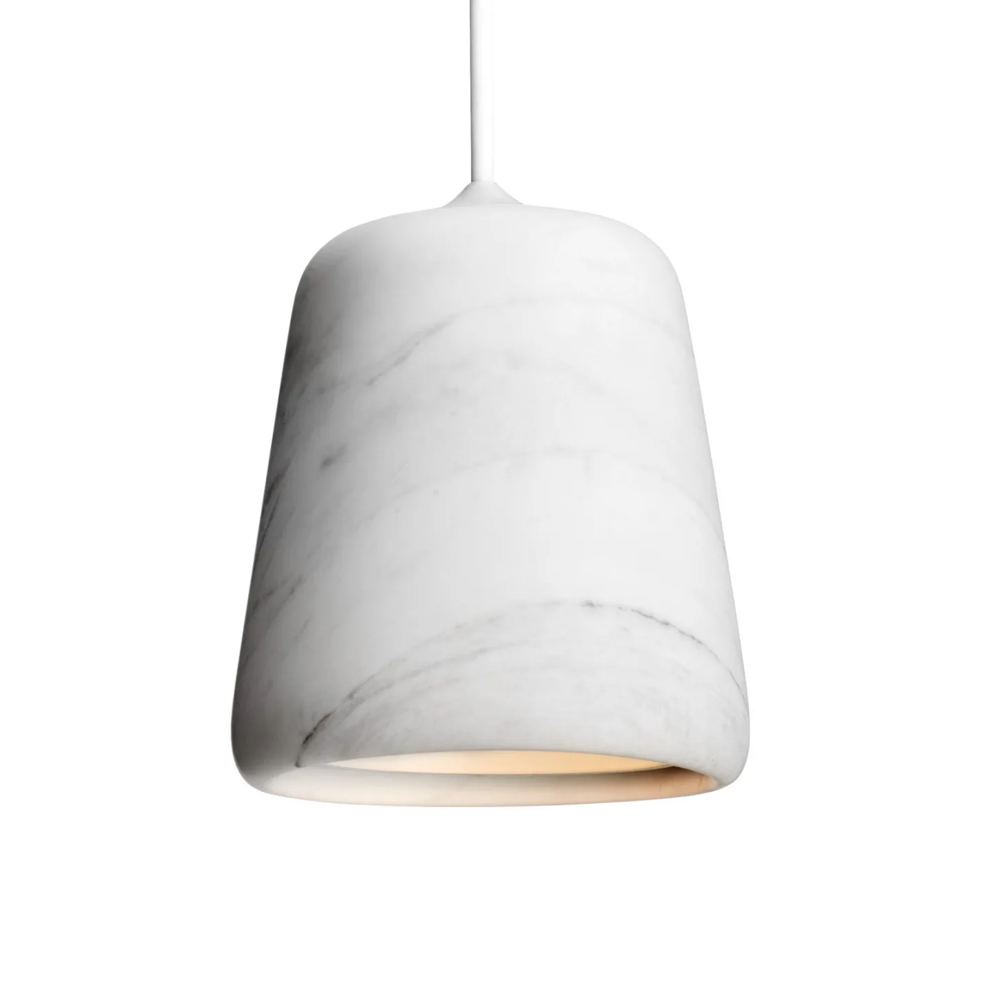 Material Pendelleuchte White Marble - New Works Material The Originals - Wohnzimmer - Design - Stein - Einflammig