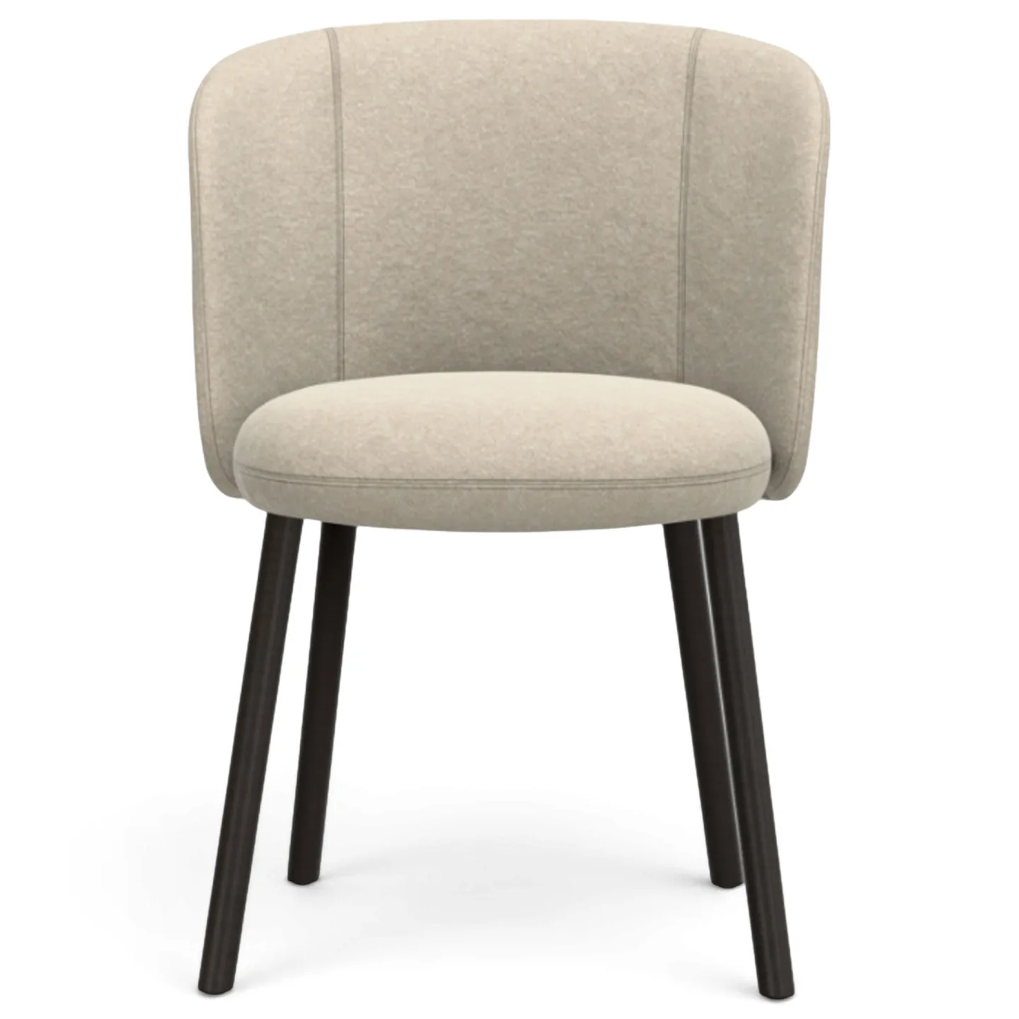 Vitra - Mikado Side Chair, Wooden base dark stained solid oak 04, Nubia 02 - Cream/pearl - Matstolar - Edward Barber & Jay Osgerby - Beige - Trä/Textilmaterial