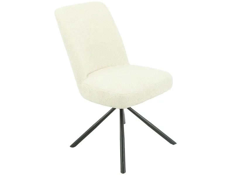 Stuhl MONA Stoff weiss drehsitz