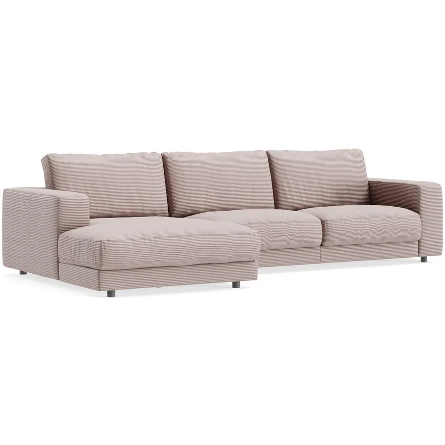 Ecksofa Ava Links Bezug: 88% Polyester, 12% Polyacryl rosa B 320 T 170 cm - Möbel Konfigurator: Traummöbel individuell zusammenstellen
