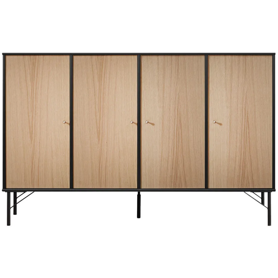 Sideboard Mister Schwarz, Eiche Spanplatte Eiche Nachbildung B 136 H 89 cm