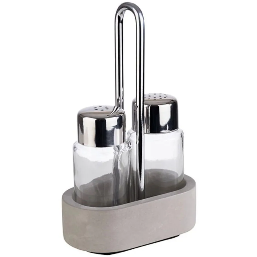 Salz Aps grau beton/metall H 17 cm Set