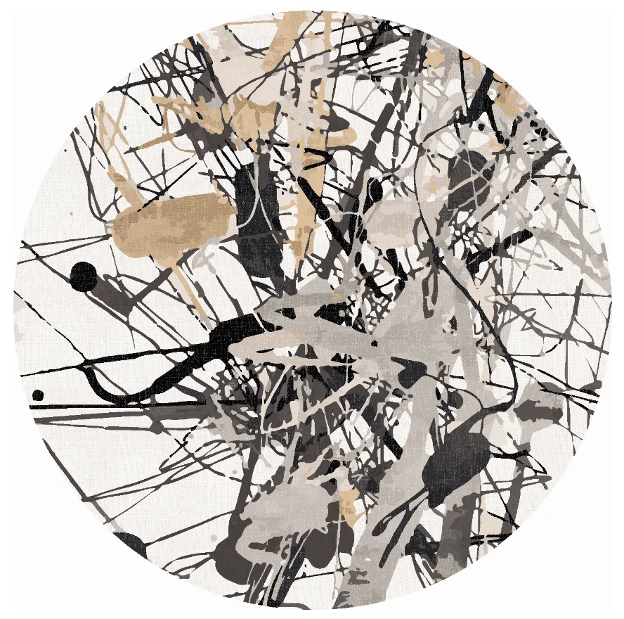 Rundt teppe - Lawrance (grå/hvit) (Størrelse: Ø 120 cm)
