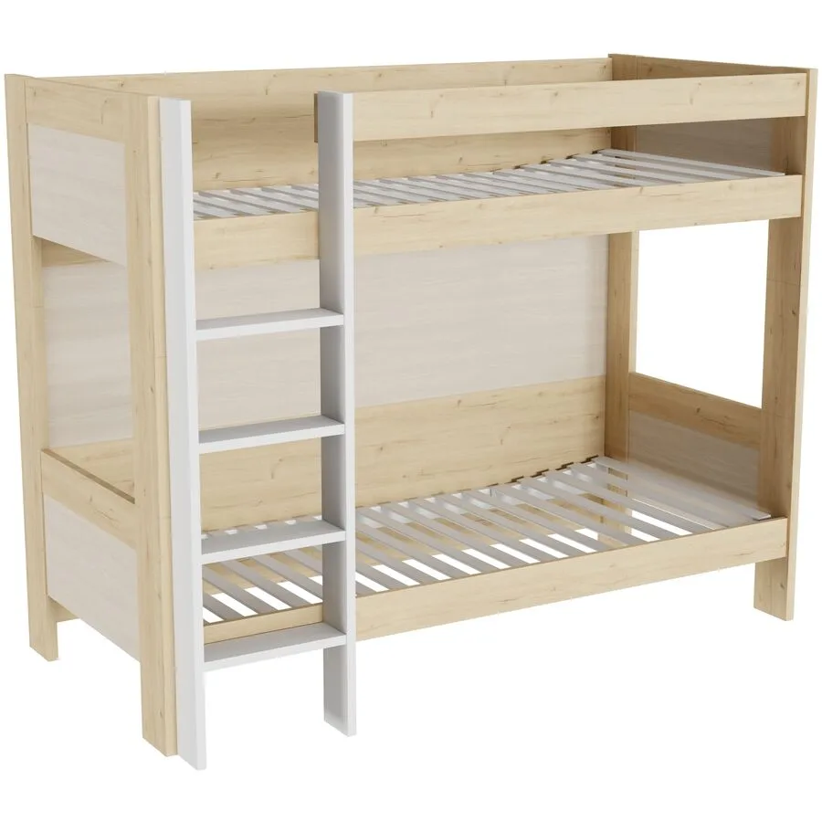 Hochbett Window eiche Holzwerkstoff 90 x 200 cm - Möbel Konfigurator: Traummöbel individuell zusammenstellen
