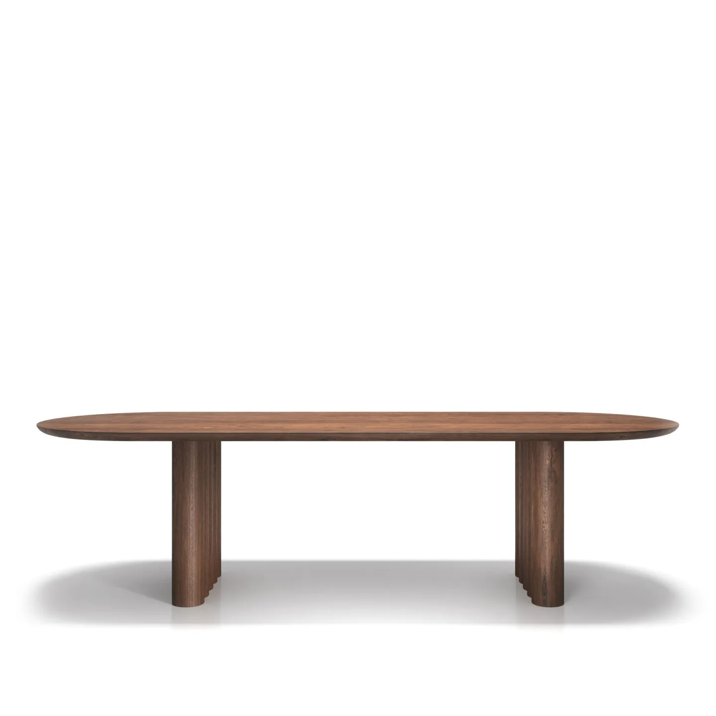 Dk3 - Plush Table Oval 30mm tabletop 130mm legs L240 x W100 x H72 cm Max 2 extension leaves Smoked oak - oil - Matbord - Jacob Plejdrup - Brun - Trä