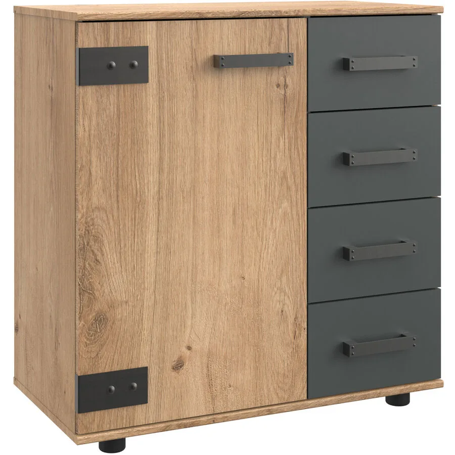Kommode Malma Eiche Dekor Holzwerkstoff B 81 H 83 cm