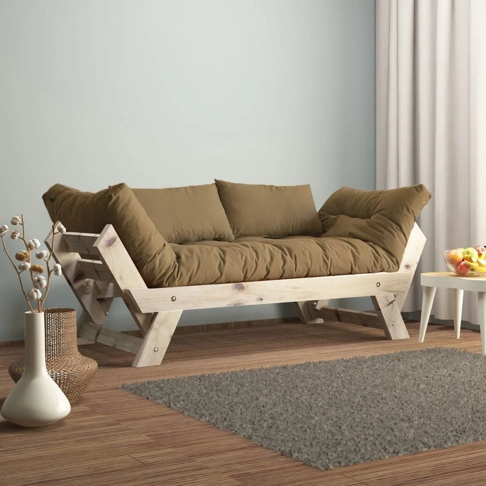 Zylar 2-sits Bäddsoffa - Taupe/Natur