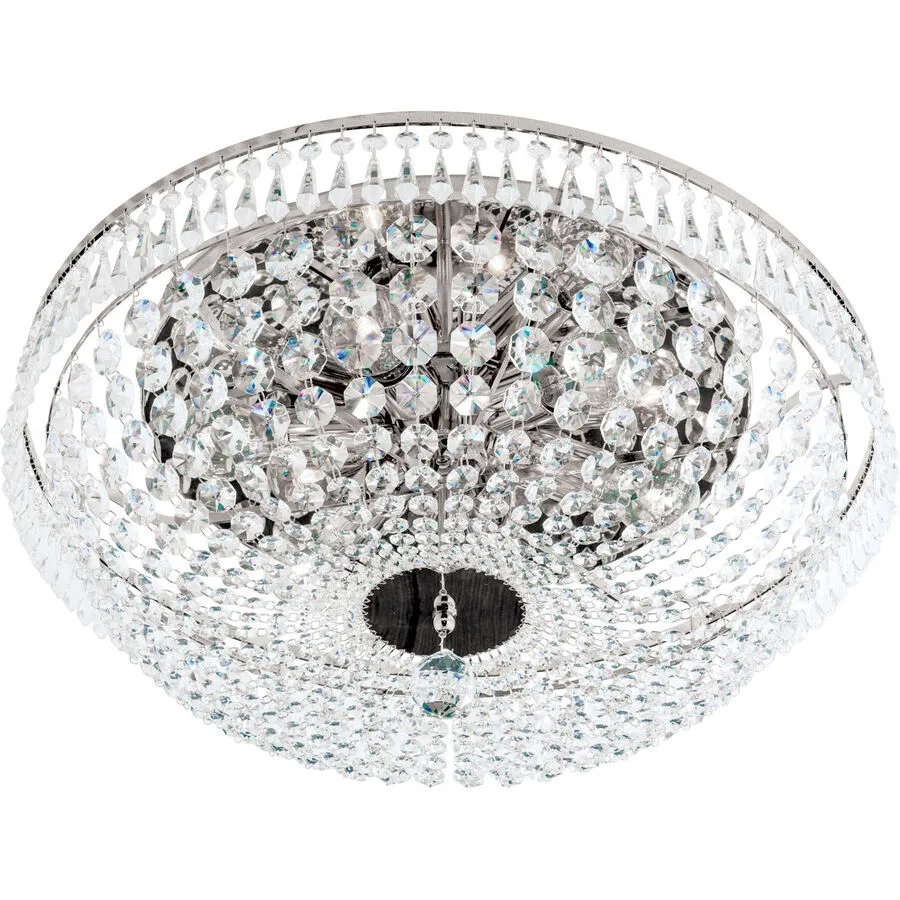 Briamond Deckenlampe Sheraton Grau Kristall/Messing 55 cm 22 cm - Farbe: chrom - Material: Messing/Kristall
