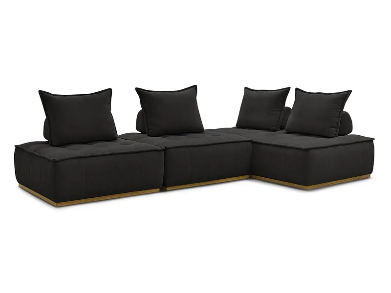 Ecksofa BOBOCHIC ELISA Stoff mit Textur schwarz