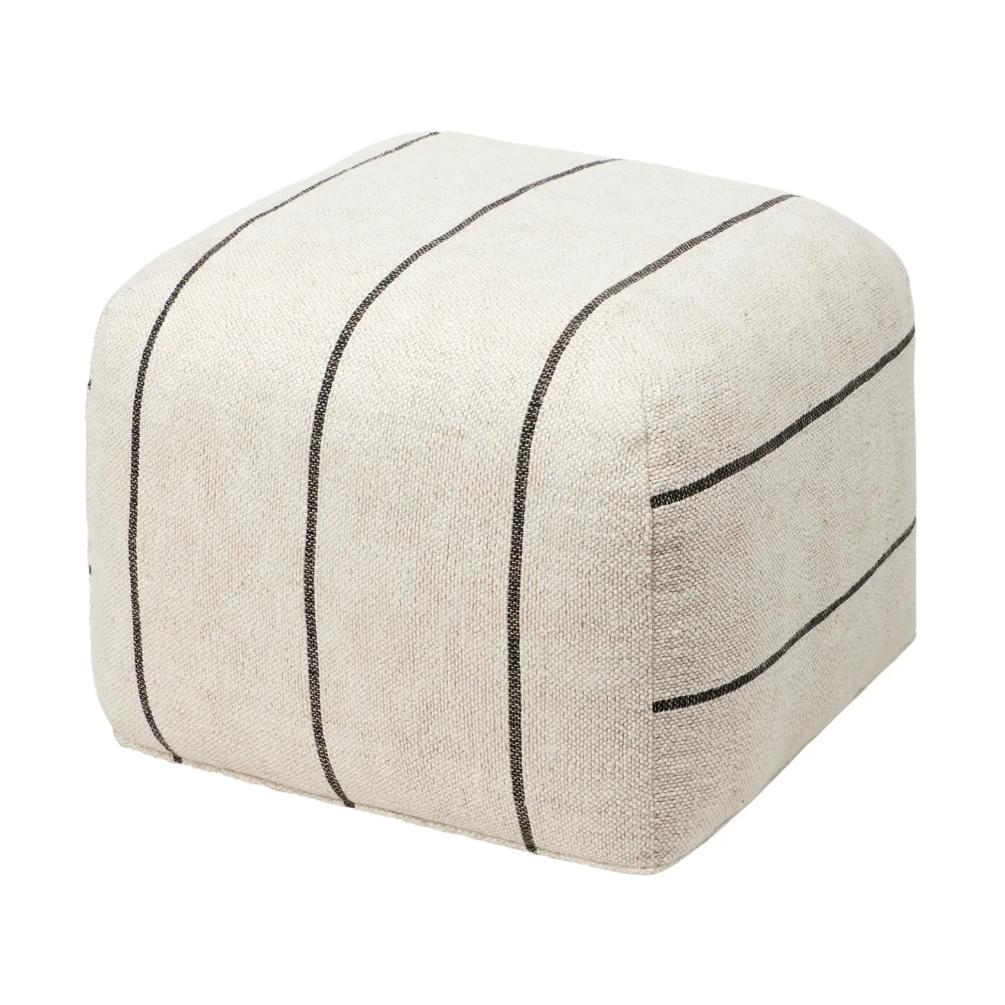 Broste Copenhagen Sigrid puff Light beige-black, 50x50 cm