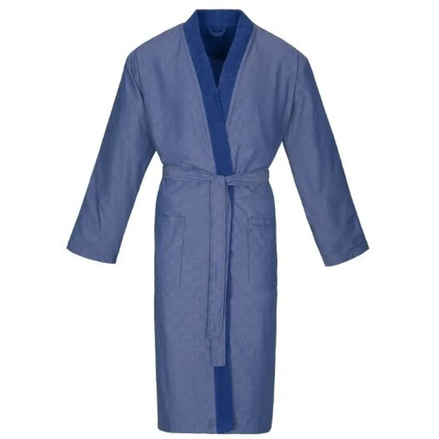 Bademantel Giovanni L Marine Blau 100% Baumwolle Glattstoff L