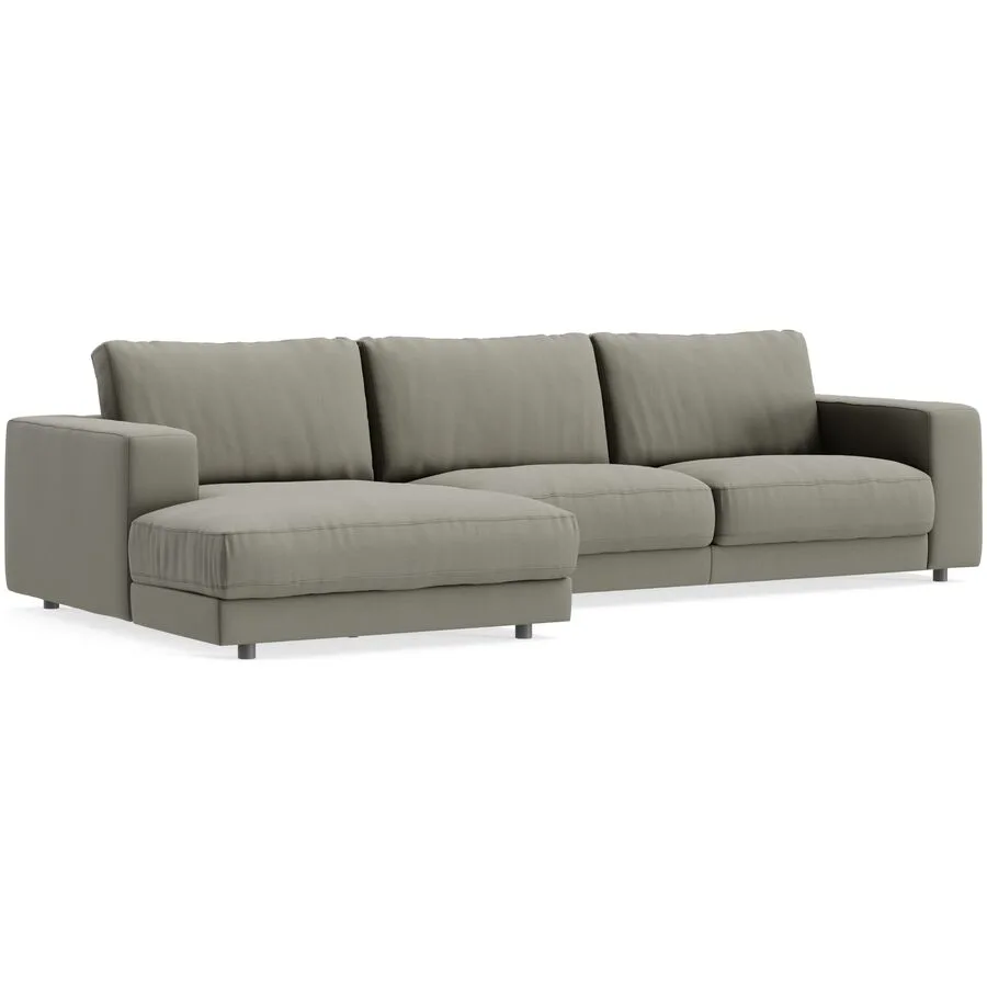 Ecksofa Ava Links Bezug: 100% Polyester anthrazit B 320 T 170 cm - Möbel Konfigurator: Traummöbel individuell zusammenstellen