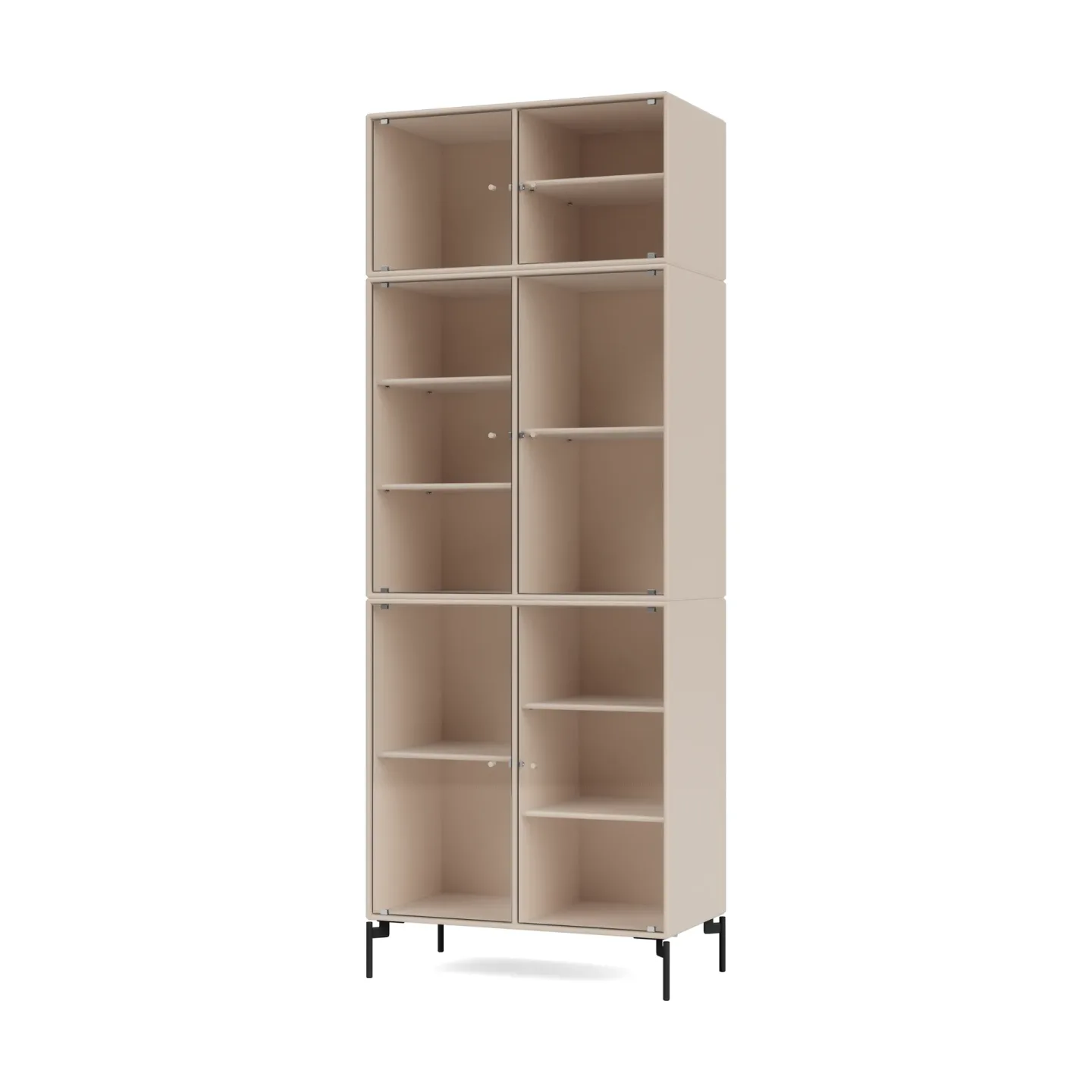 Montana Ripple IV Vitrinenschrank 69,6x187,2x38 cm Clay-Beine black