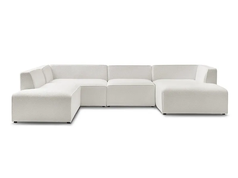 Wohnlandschaft BOBOCHIC MEGEVE Boucle-Stoff weiss