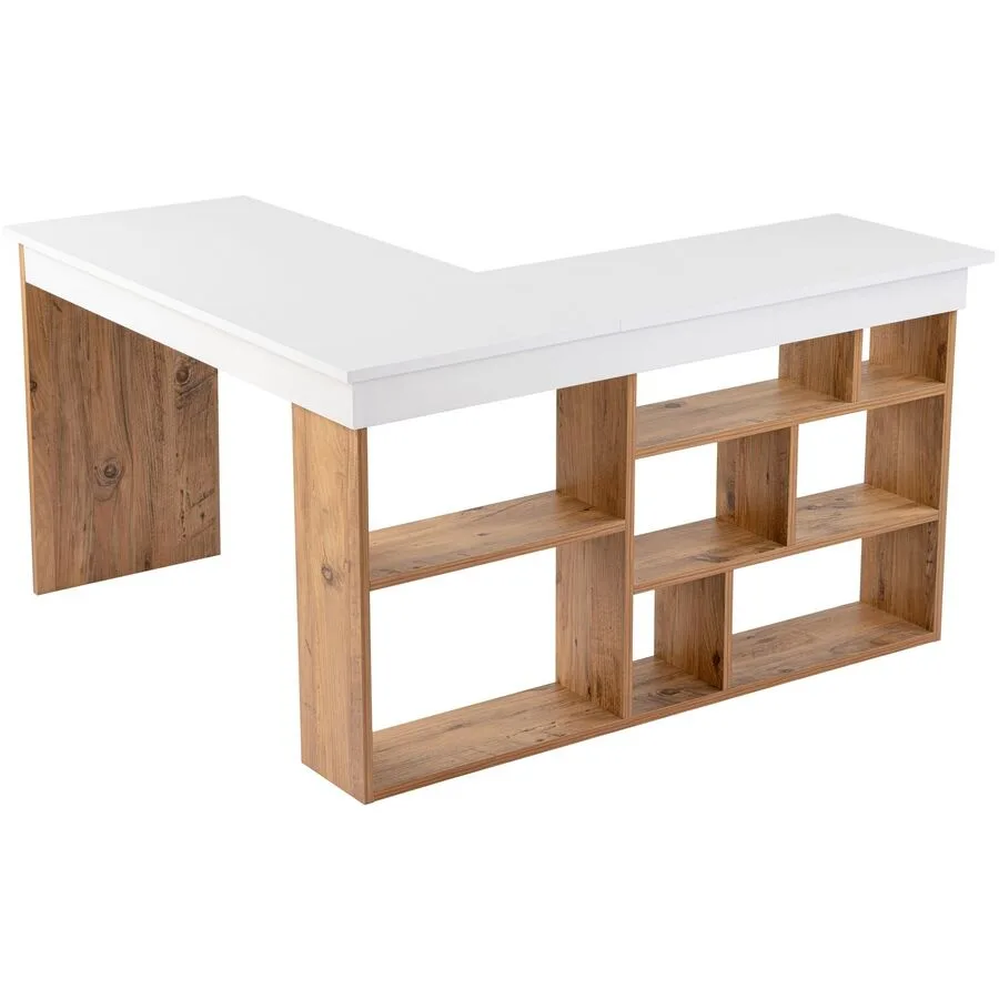 Schreibtisch Georis Weiss, Kiefer Holzwerkstoff B 130 T 120 cm