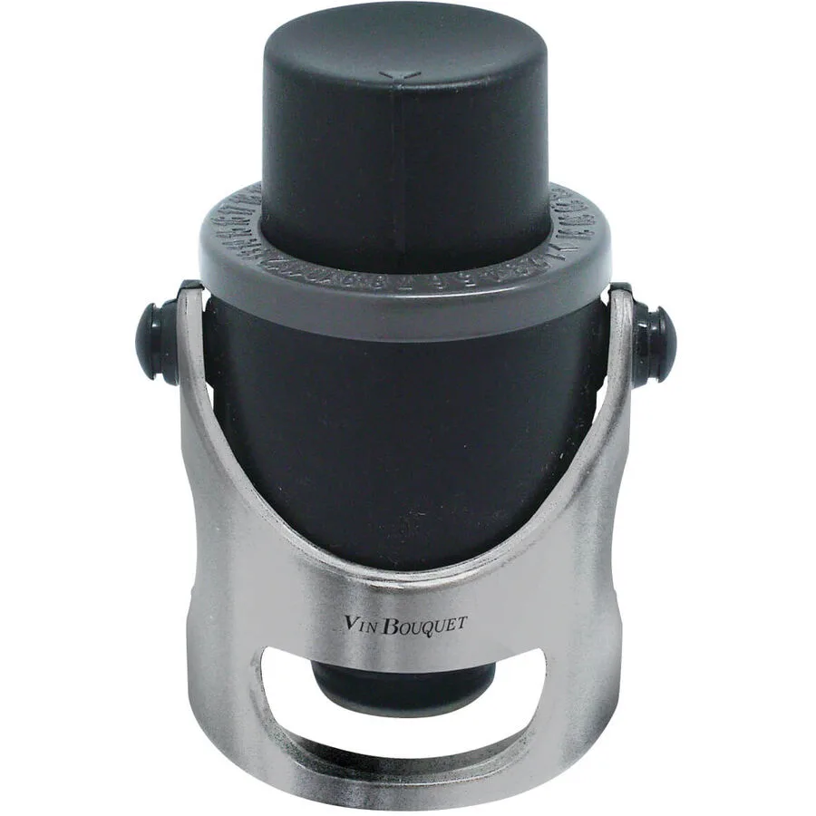Champagnerverschluss und Pumpe Wine & more kunststoff, metall - Farbe: schwarz, grau