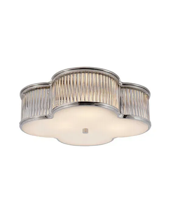 Basil 17" Flush Mount Polished Nickel/Clear Rods