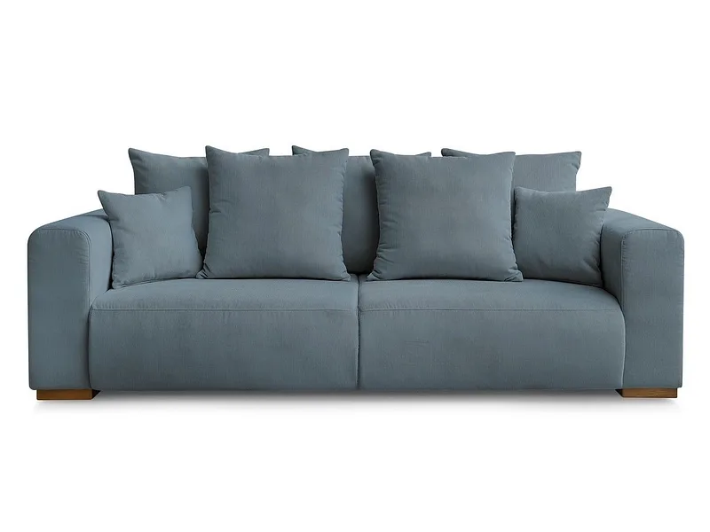 3er Sofa BOBOCHIC SIDONIE Cord-Stoff blau