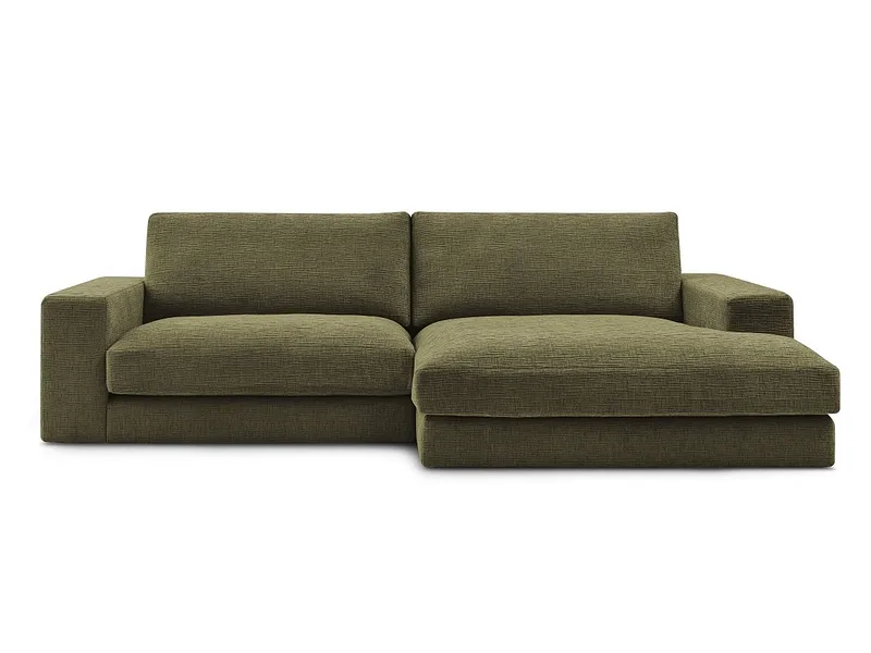 Ecksofa BOBOCHIC LEONARD Stoff mit Textur grün