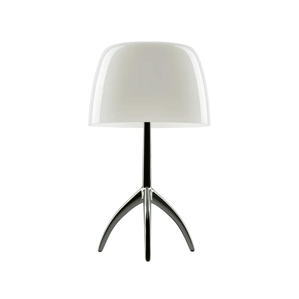 Foscarini Lumiere Grande dimmbare Tischleuchte warmweiß, schwarzchrom