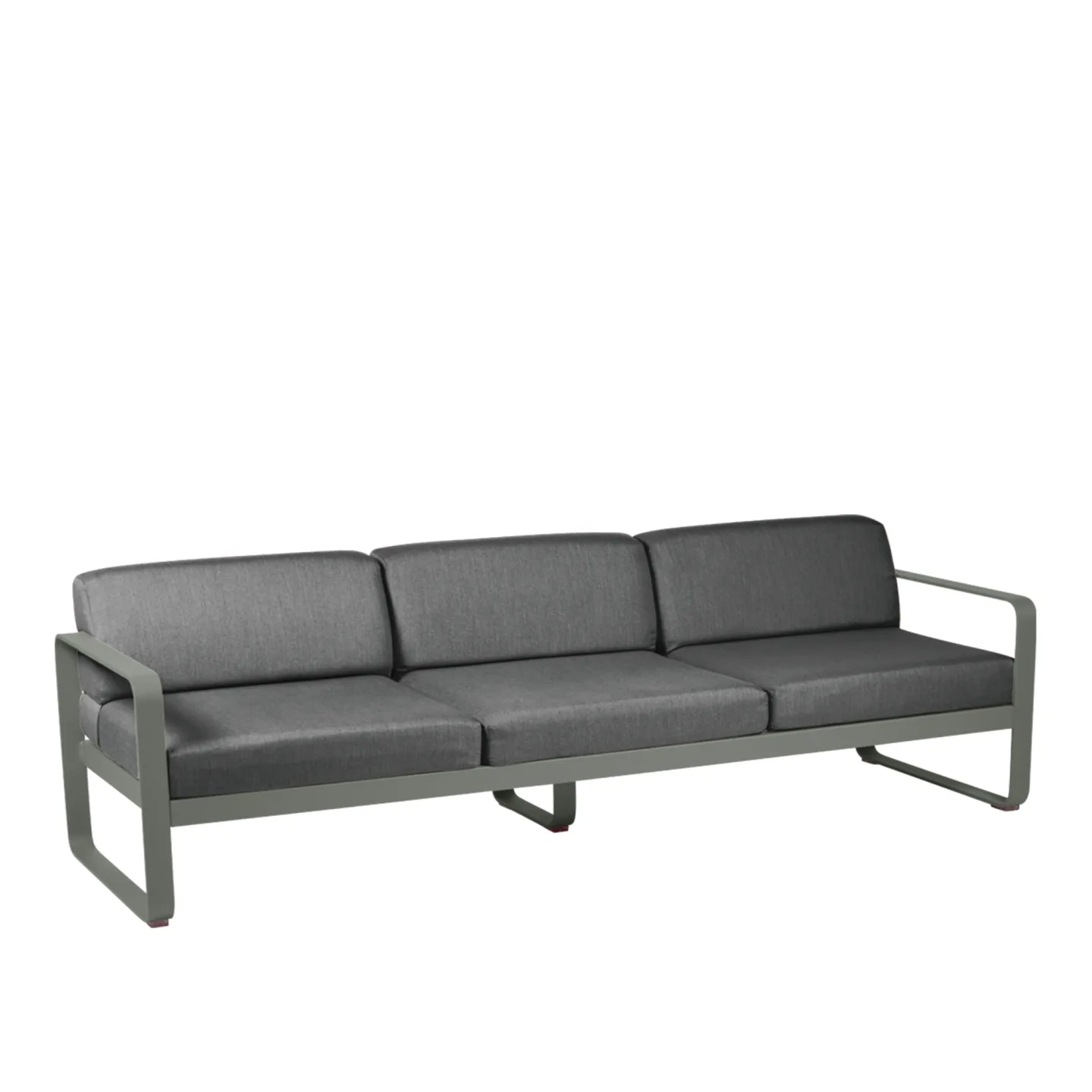Fermob - Bellevie 3 Seater Sofa Graphite Grey Cushions, Rosemary - Soffor utomhus - Pagnon & Pelhaître