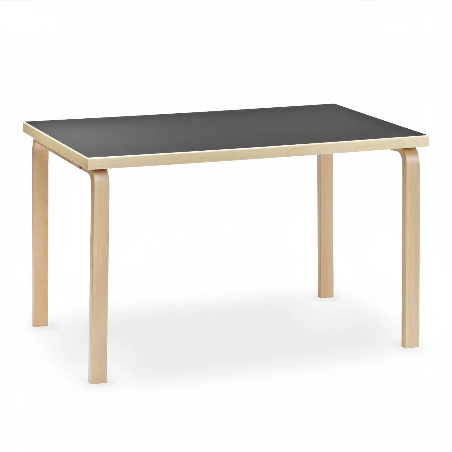 Artek - Aalto Bord 81B Svart linoleum, Klarlackad - Matbord - Alvar Aalto - Svart - Trä/Plast