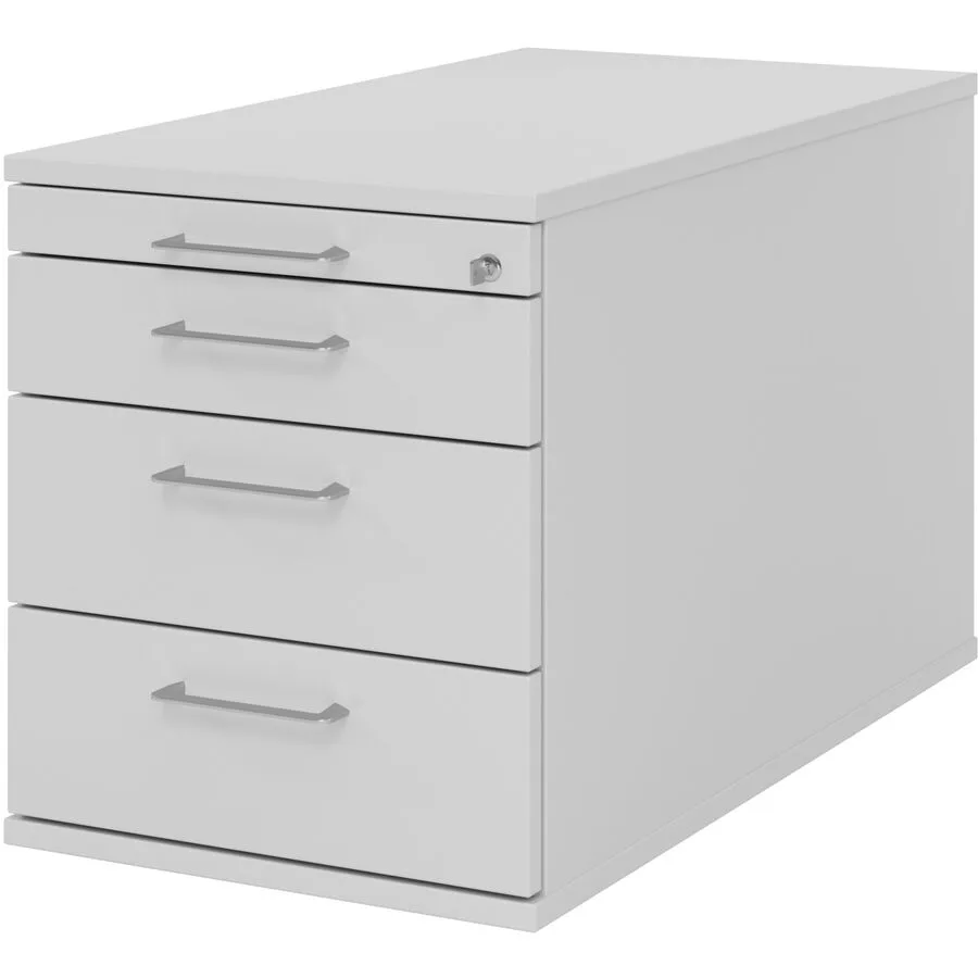 Rollcontainer Office grau/Aluminium gebürstet Holzwerkstoff B 42.8 cm H 51.2 cm