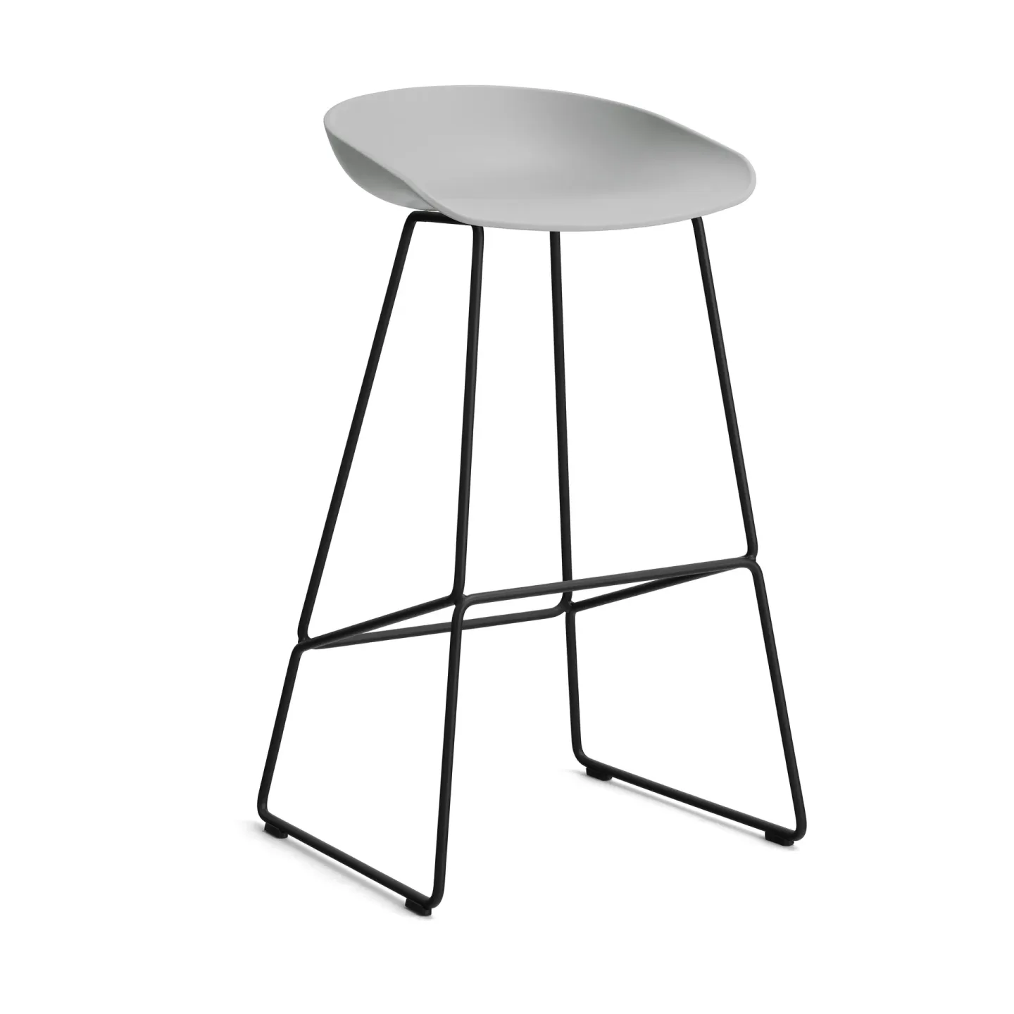 HAY About a Stool 38 High Barhocker 2.0 Concrete grey-schwarzes Stahlgestell