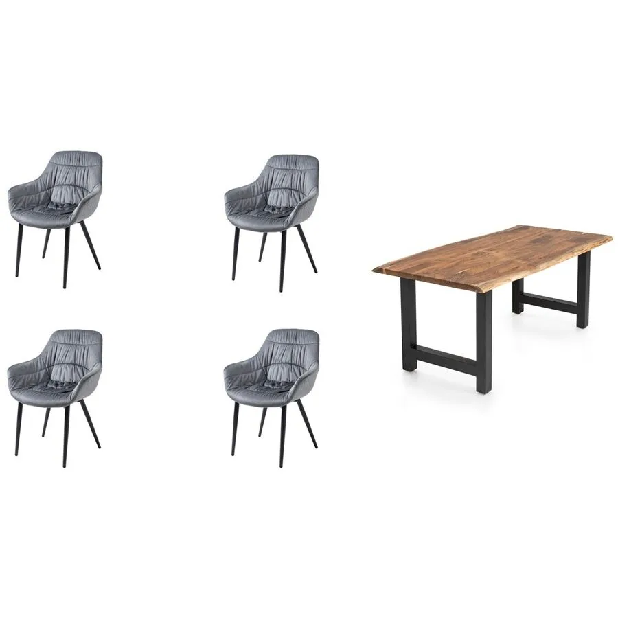 Essgruppe Eats natur Akazie/Samt B 180 T 90 cm 4