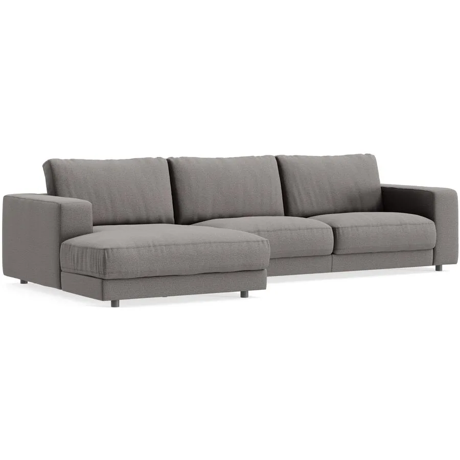 Ecksofa Ava Links Bezug: 100% Polyester stone B 320 T 170 cm - Möbel Konfigurator: Traummöbel individuell zusammenstellen