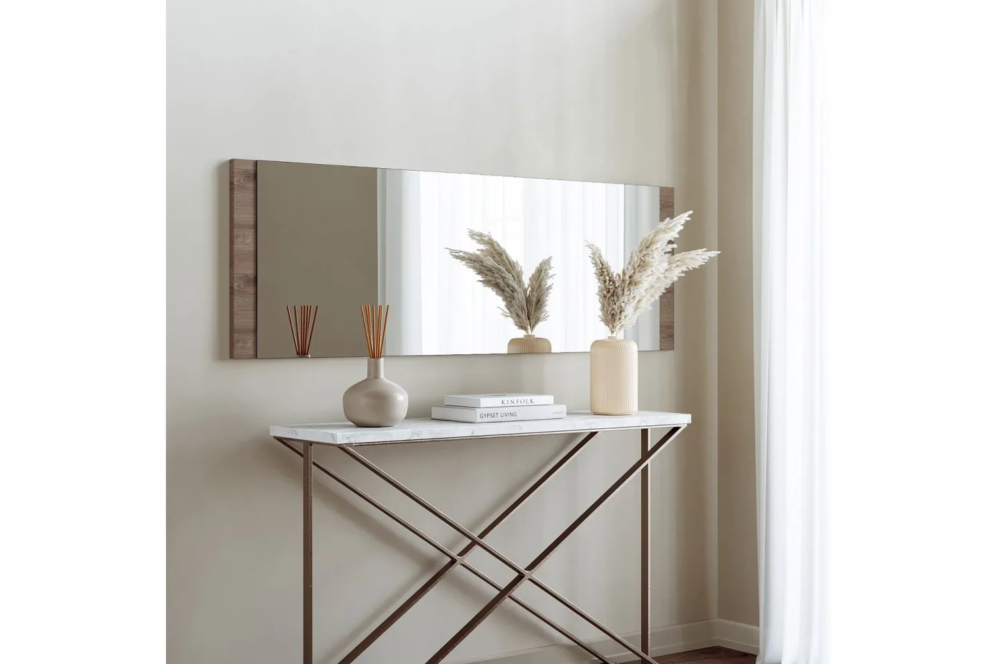 Spegel 40x120 cm - Valnöt