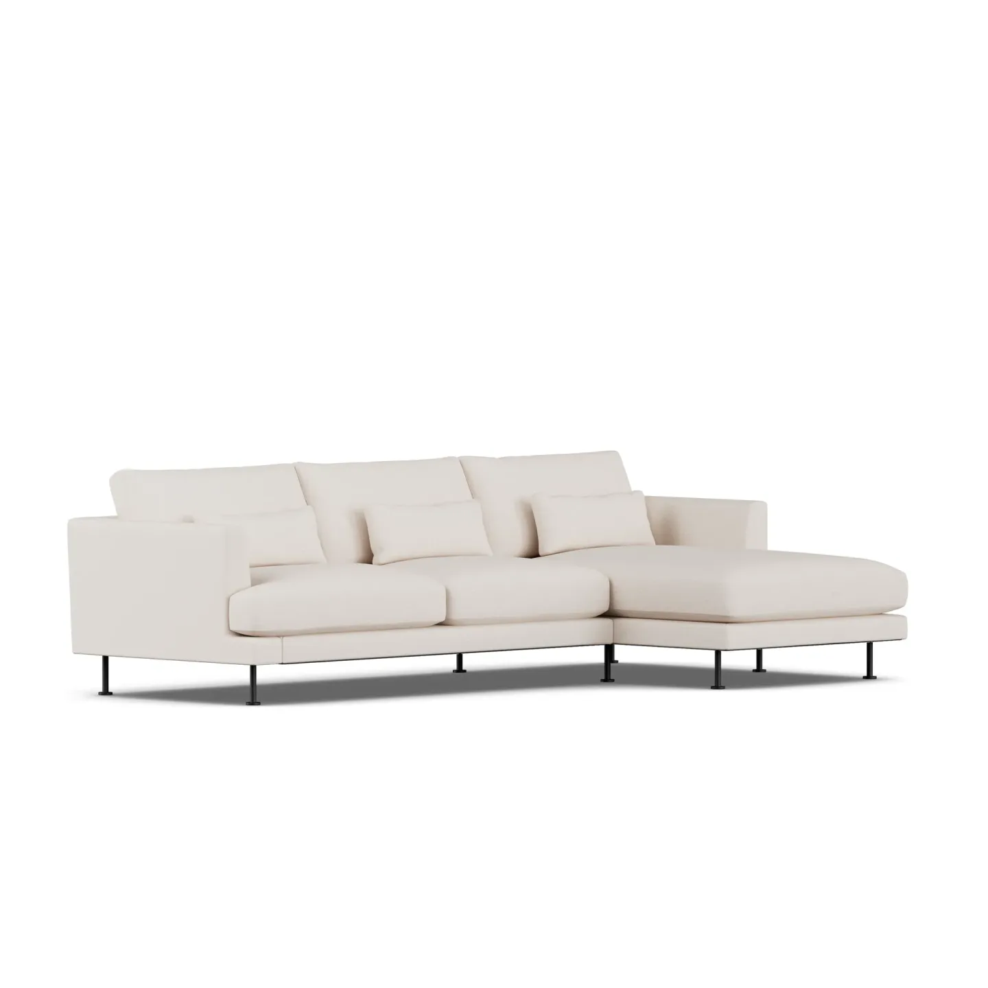 1898 Bredhult soffa Same Off White 6671-svart stål, 2,5-sits C1