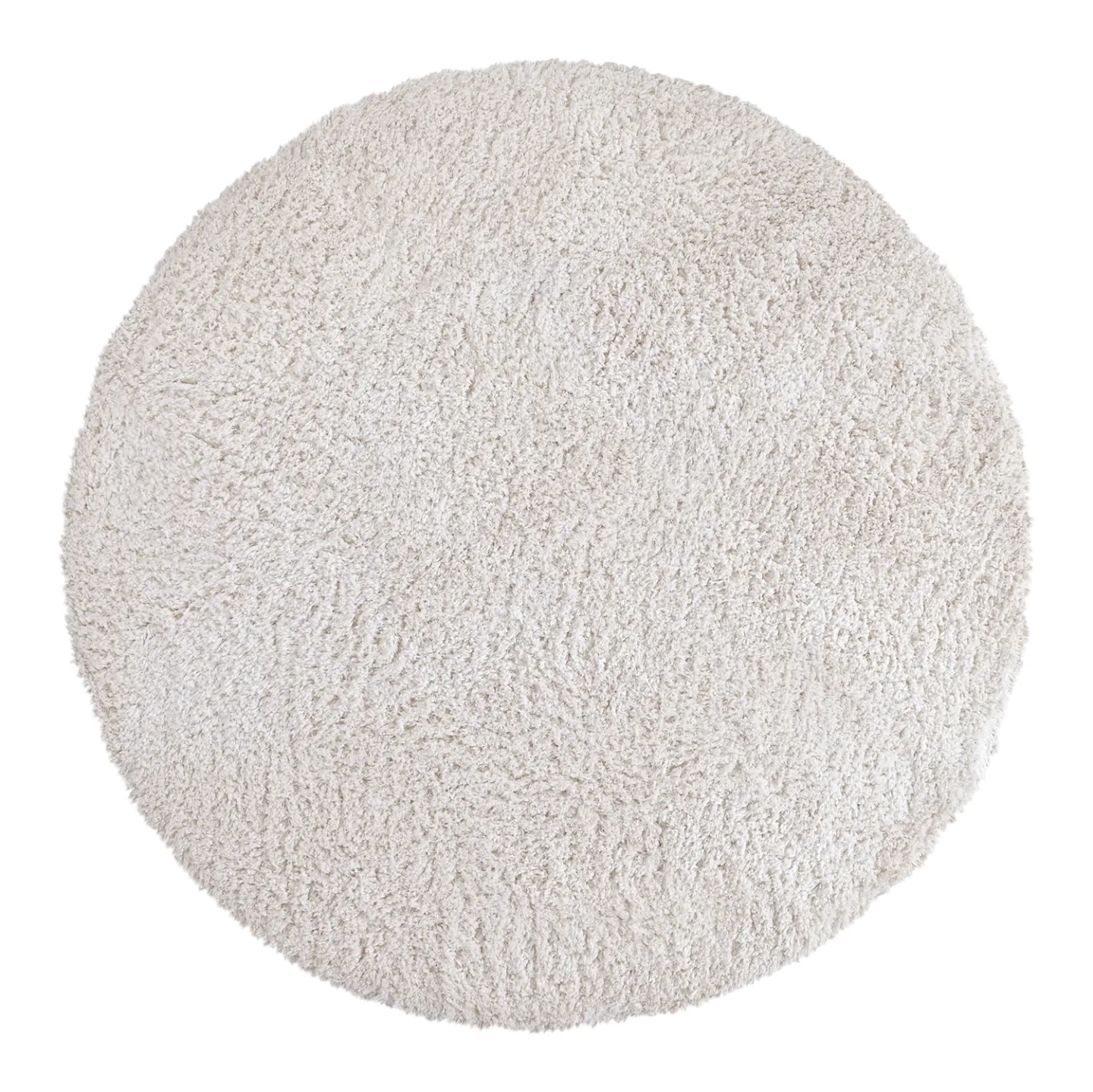 Rundt teppe - Combarro Solid Cotton Shaggy (krem) (Størrelse: Ø 160 cm)