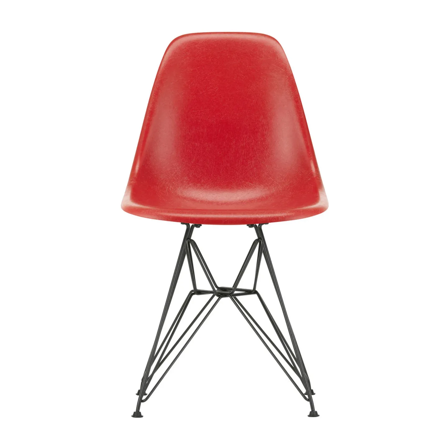 Vitra Eames Fiberglass Side Chair DSR stol Classic red-Dark basic