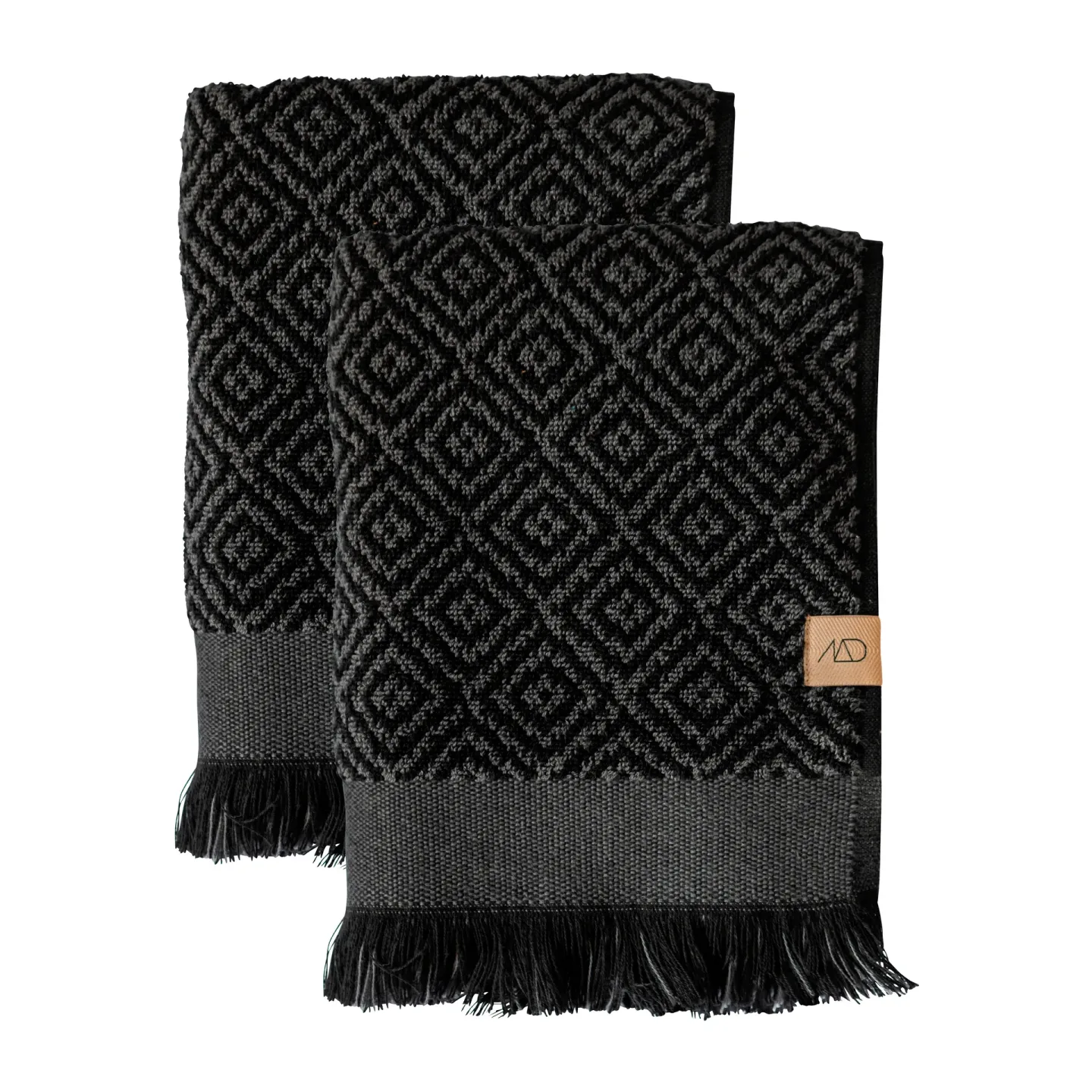Mette Ditmer Morocco gästhandduk 35x55 cm 2-pack Black-grey