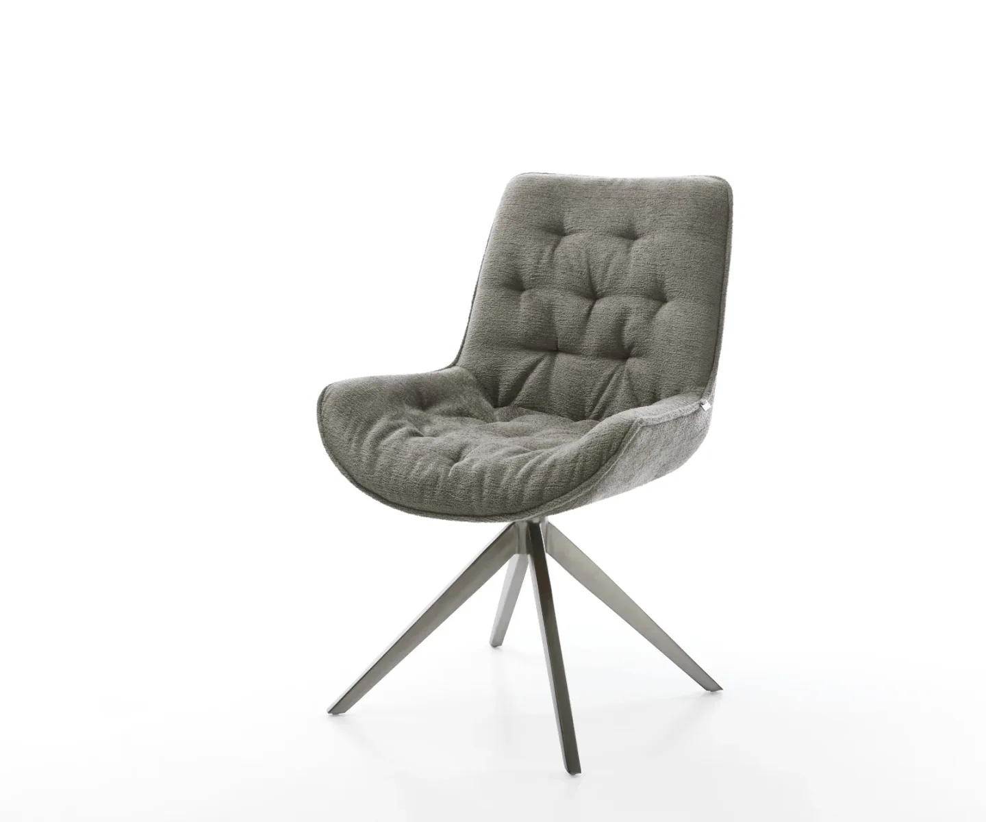 Drehstuhl Taimi-Flex Bouclé Soft Schlamm Kreuzgestell breit Graphit 360° drehbar Wippfunktion
