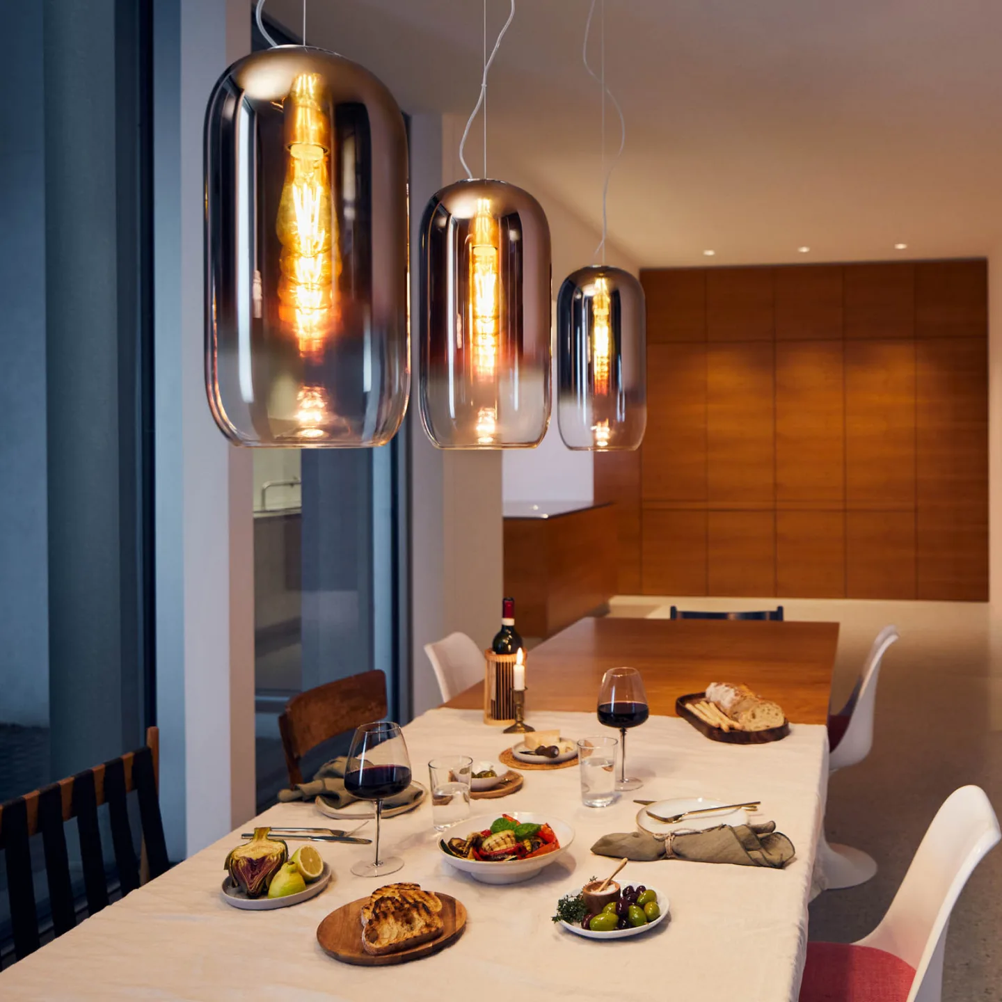 Gople Pendelleuchte Copper/Black - Artemide - Wohnzimmer - Design - Glas - Einflammig