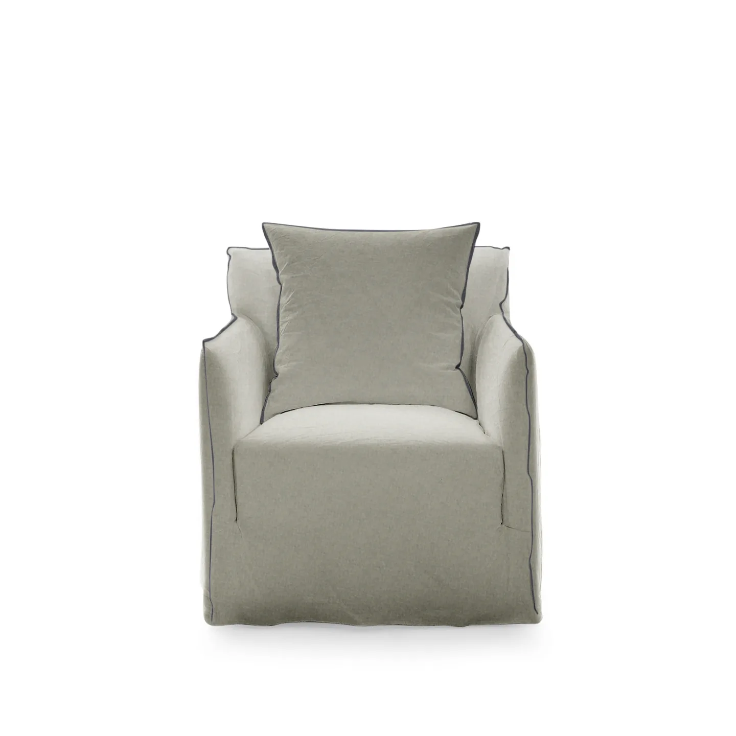 Gervasoni - Ghost 05 - Natural Lino Bianco - Seam 1000 - Fåtöljer - Paola Navone - Vit - Trä/Skum