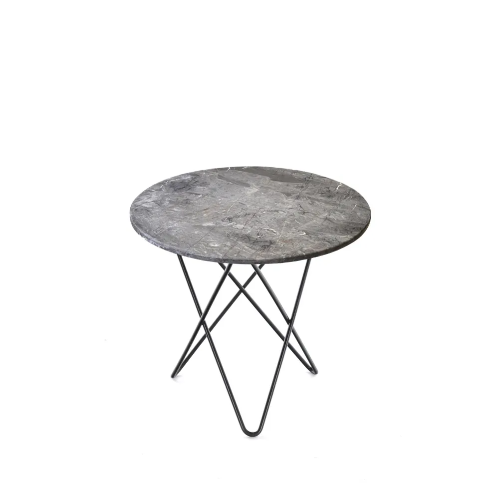 OX Denmarq Mini O Table Couchtisch Marmor grau ,gestell schwarz lackiert