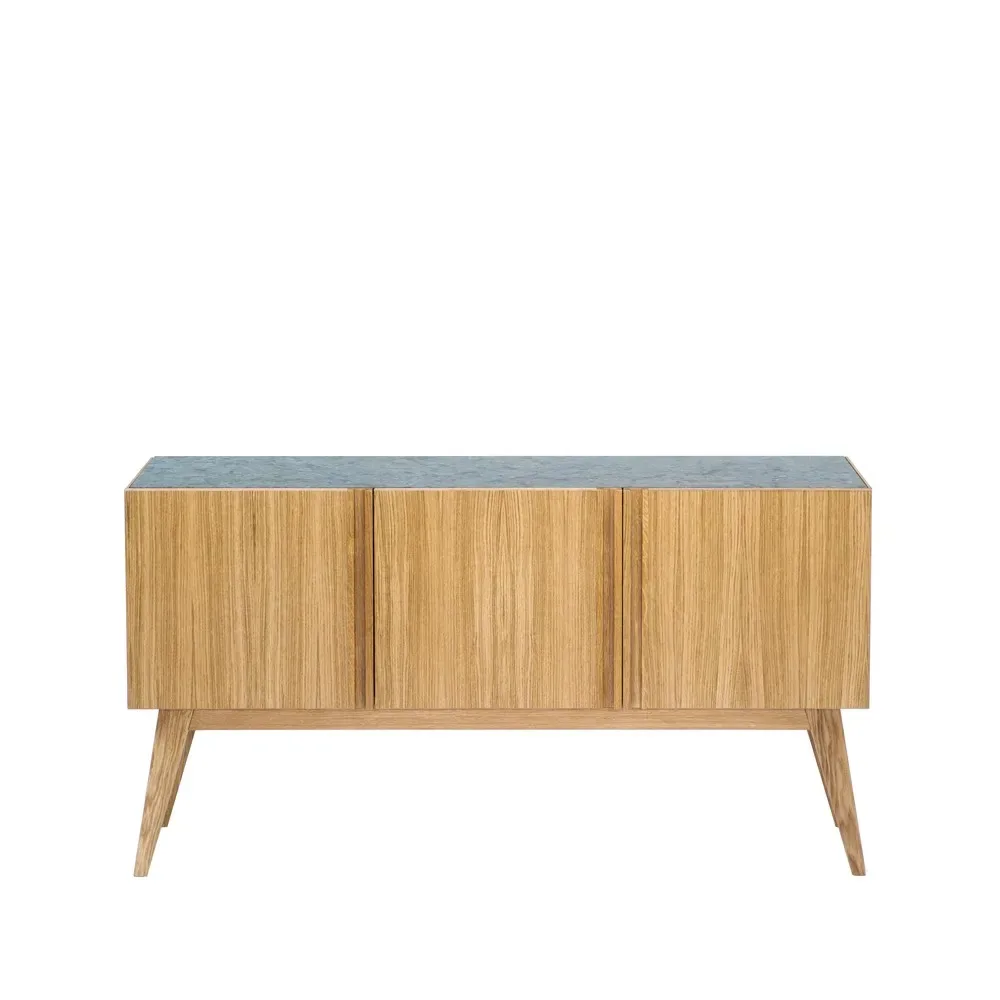 Fogia Boss Sideboard Lackierte Eiche-3 Türen-Steinplatte Eiche