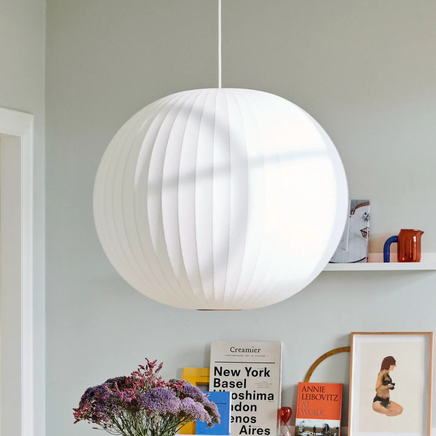 Nelson Ball Bubble Pendel L Off-White - Herman Miller HAY - Stue - Design - Plastik - Med én lyskilde