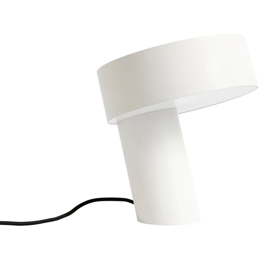 Designer-Tischlampe HAY Slant E27 weiss H 28 cm - Material: Aluminium - LED - LED Energiesparlampen
