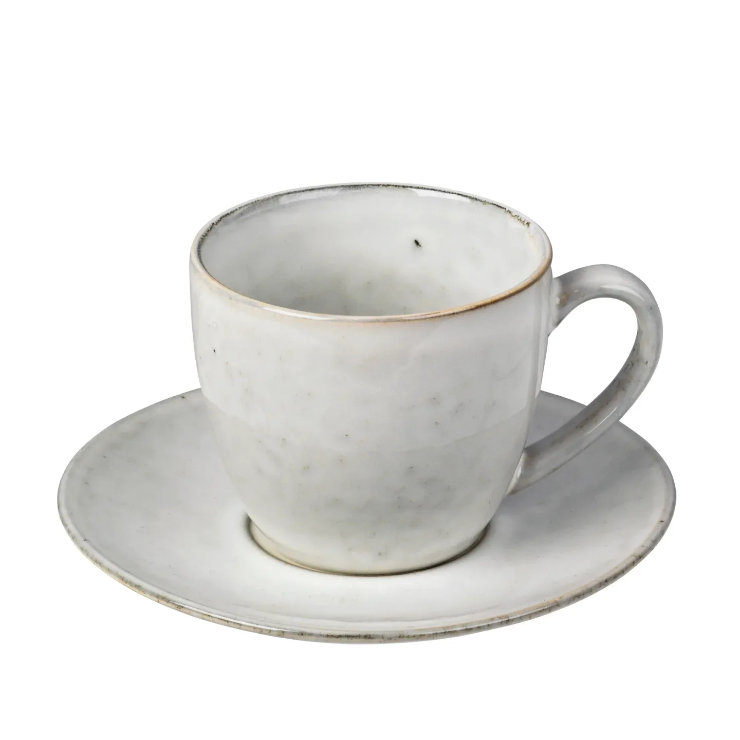 Broste Copenhagen Nordic Sand kopp med fat 8,8 cm