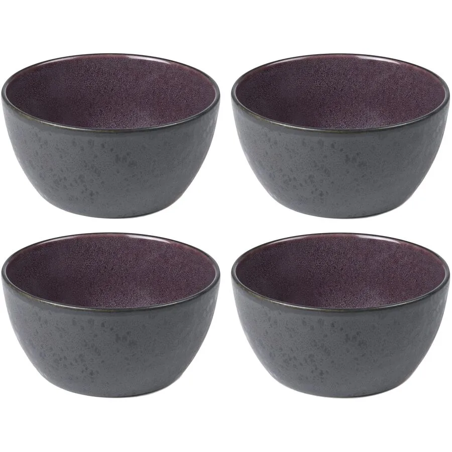 Schalen-Set BITZ Lila/Schwarz Steinzeug D 12 H 6 cm