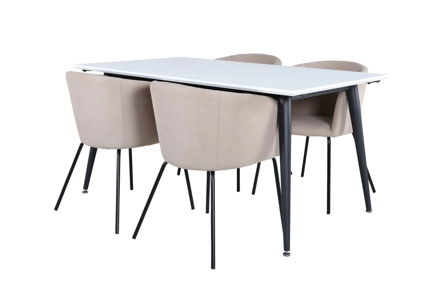 Jimmy Matgrupp 150 cm Rektangulär med 4 Berit stolar - Beige