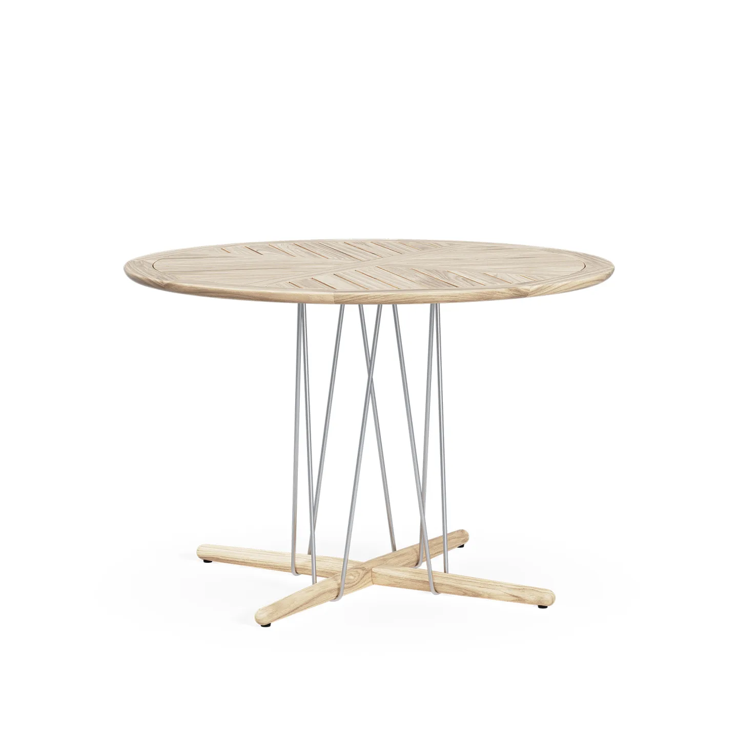 Carl Hansen - E022 Embrace Outdoor Series Table Ø 110 cm, Teak - Matbord utomhus - Träfärgad - Trä