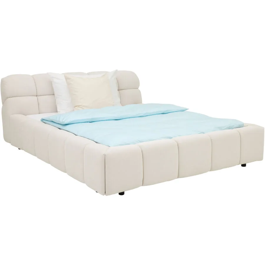 Bett Lenia Beige Polyester 160 x 200 cm