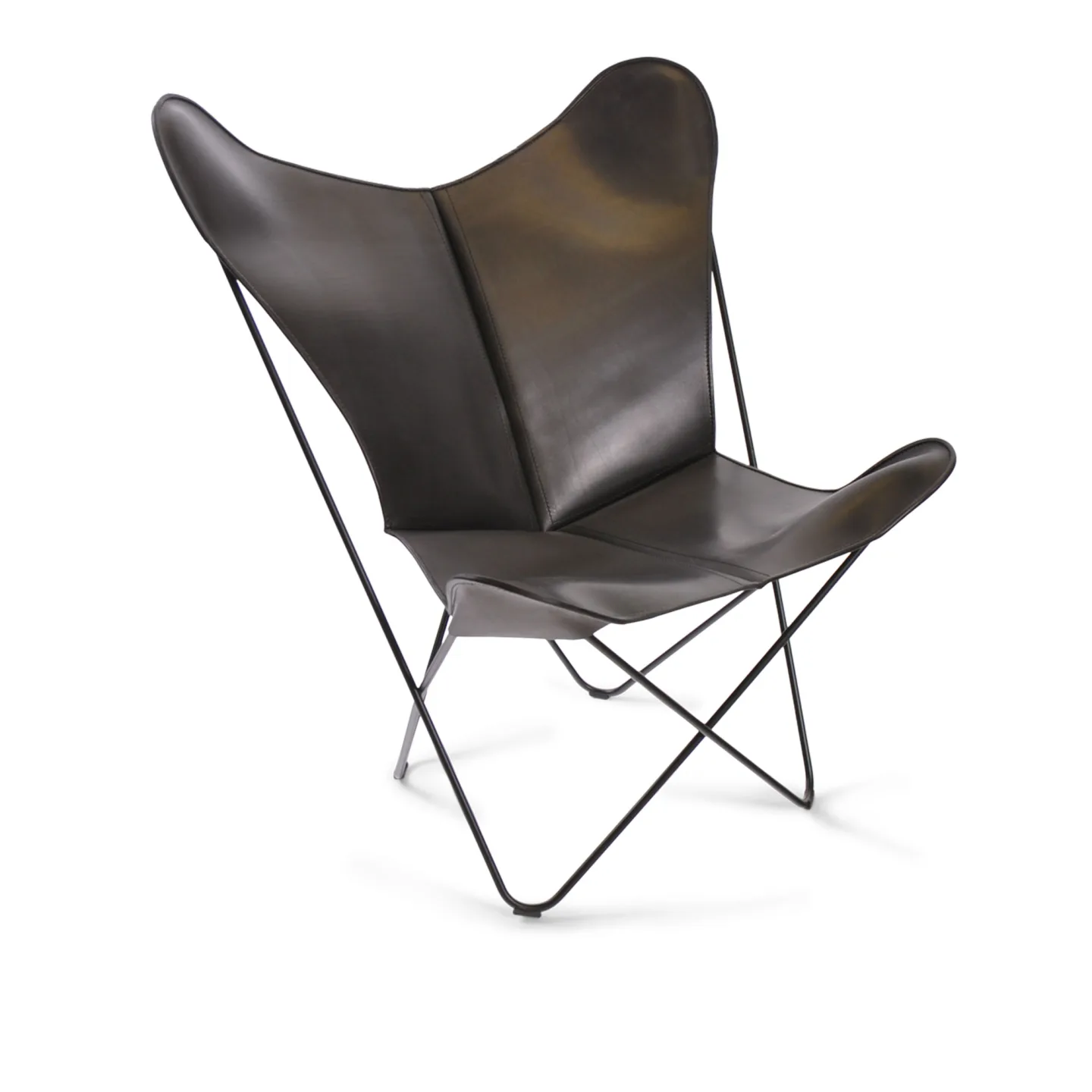 OX Denmarq - Papillon Chair, Black Steel Frame, Leather: Black - Fåtöljer - Dennis Marquart - Svart - Läder/Metall